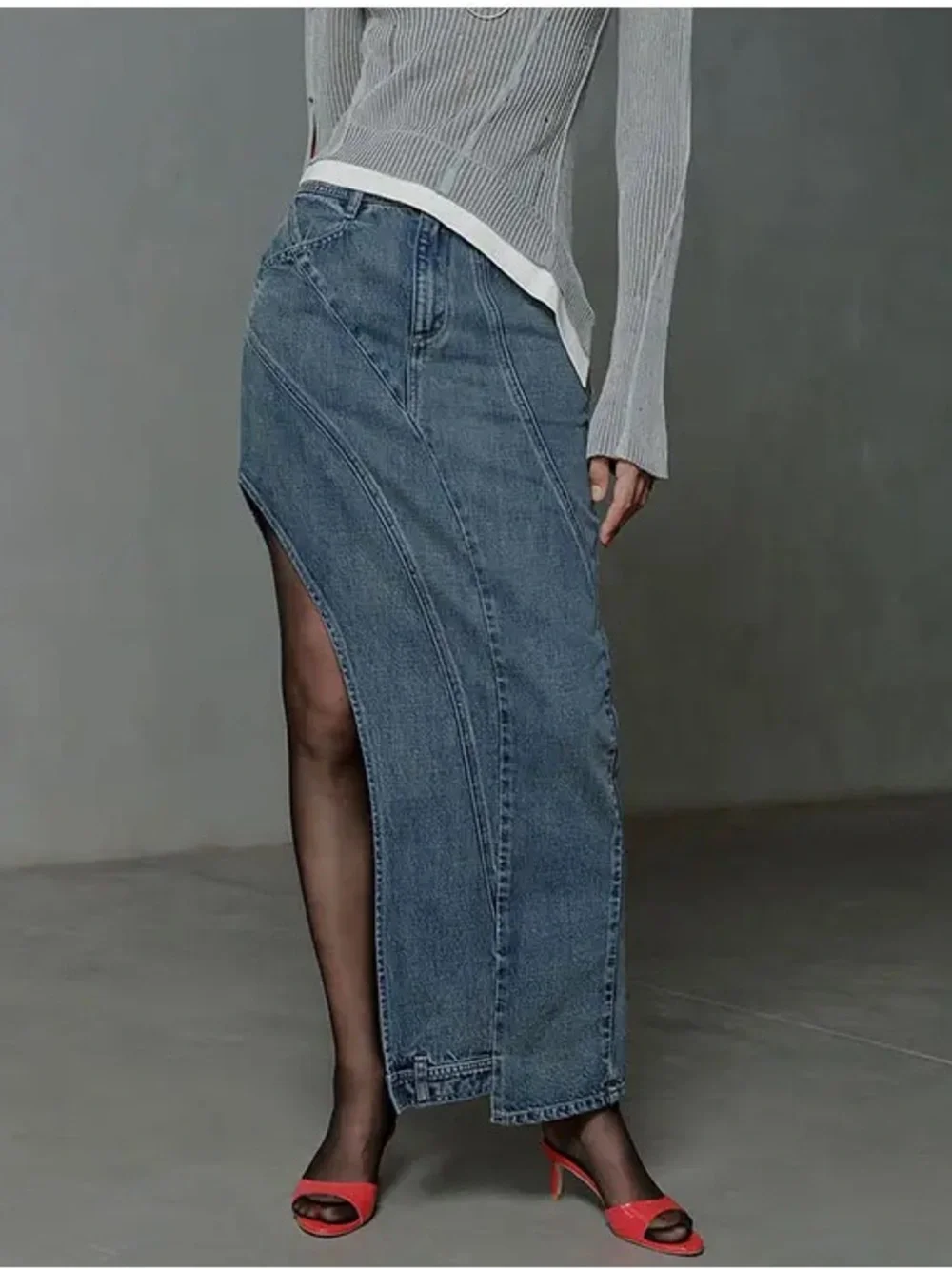 Urban Revivo‎ Deconstructed Denim Skirt